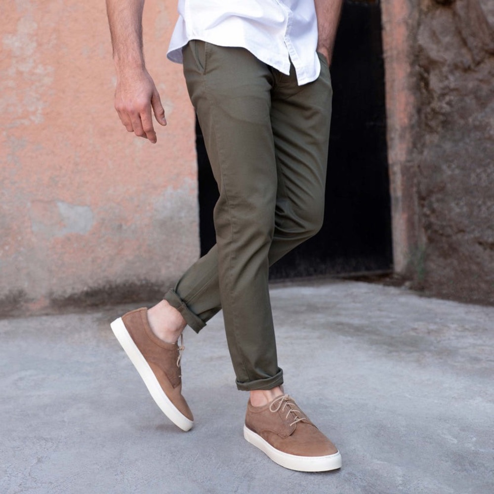 Nisolo Diego low top sneaker in tobacco leather casual timeless men’s size 10